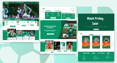 football club website design football footballwebsite greendesign ui uidesign uidesigner uiuxdesign website websitedesign werderbremen