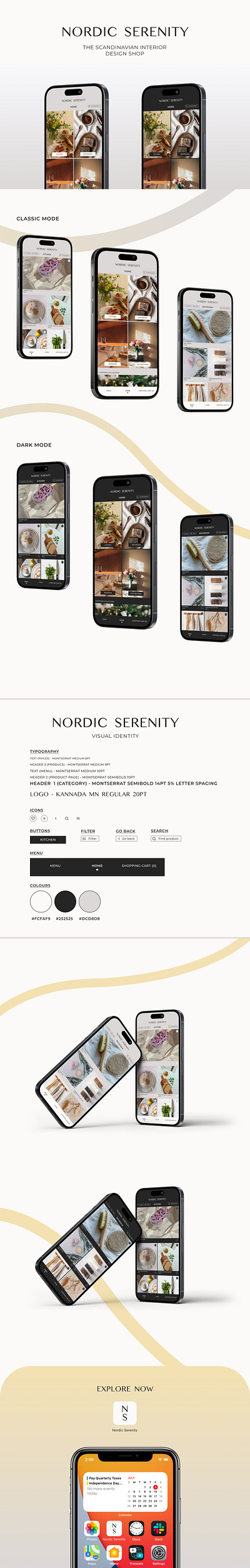 Nordic Serenity app app design branding design graphic design typography ui ui design ux ux design visual identity