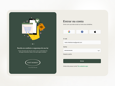 Fast Market desktop design flat flat design food onboarding sign in ui ux website