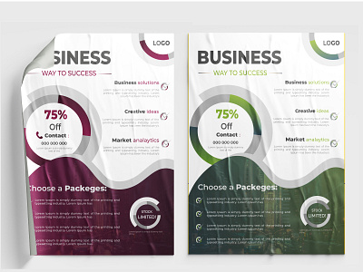 Business Flyer advertisement branding brochure business company profile corporate design flyer green leflet poster red