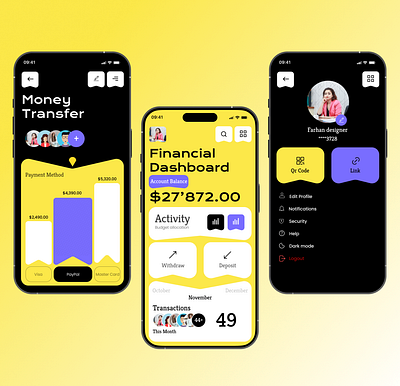 Financial Dashboard App Ui Design❤ 3d animation app branding dashboard design financial graphic design logo ui ux vector