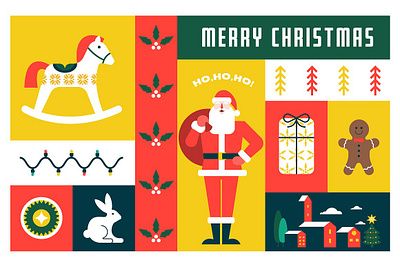 Simple Flat Design Christmas cards christmas deer element santa greeting card invitation merry merry christmas minimal modern mosaic flat seasons greetings traditional trendy vector wallpaper xmas graphics year