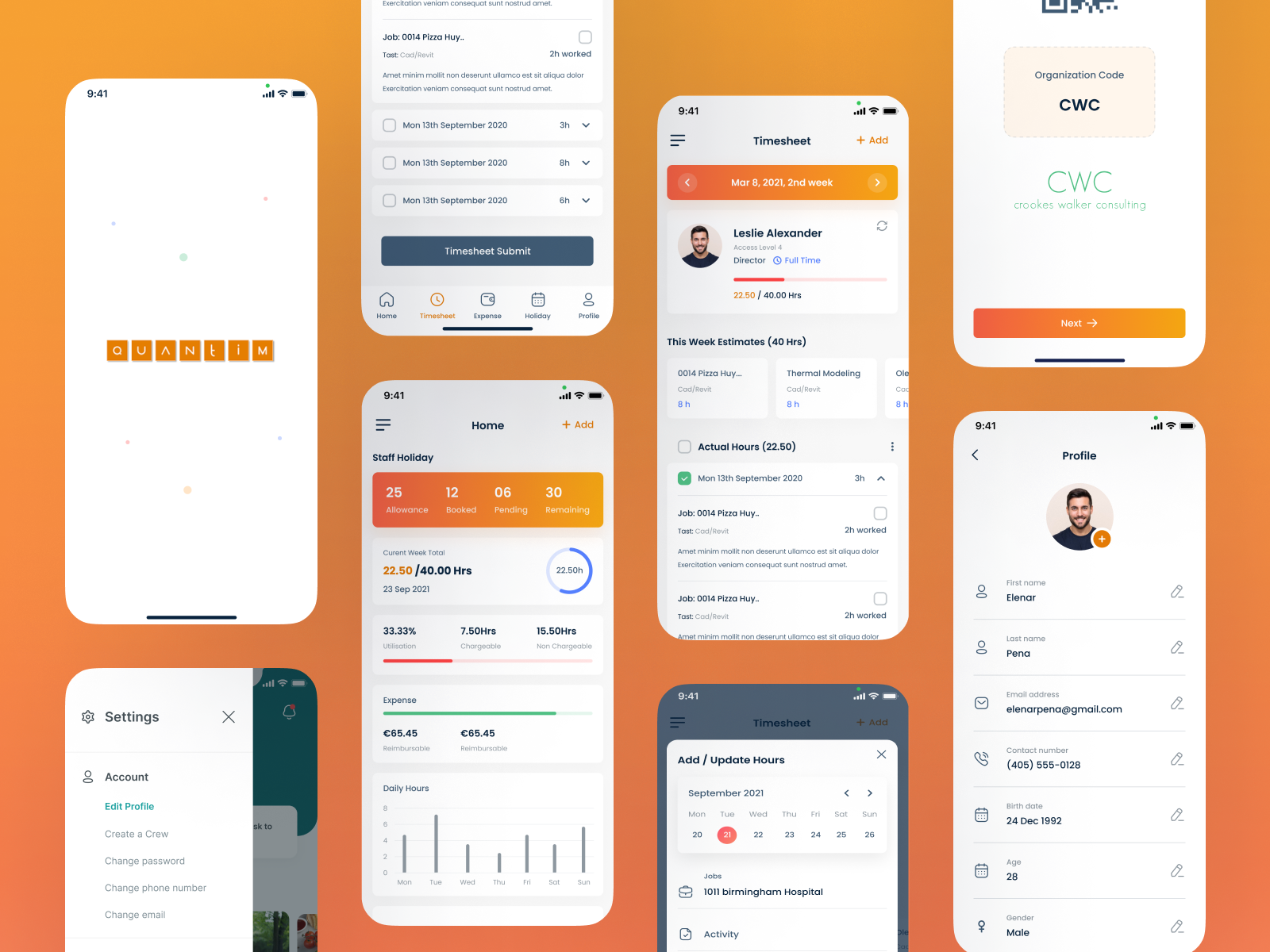 Quantim: A Project Management Mobile App app design app screen design figma design management app mobile app mobile app ui mobile application project management project management app ui