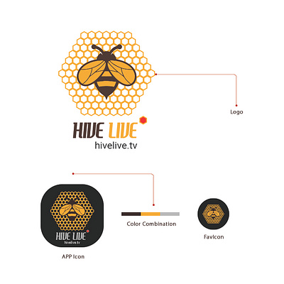 Hive live Logo & App Icon branding graphic design logo ui