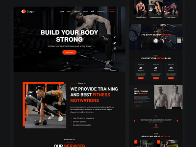 Fitness Website Landing Page Design body building creative web design design exercise fitness fitness website gym gym website gymwebuidesign landing page modernwebdesign online fitness website training ui ui design uiux user interface ux website design workout