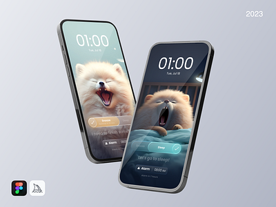 Sleep reminder app app clock design figma midjourney mobile reminder sleep ui