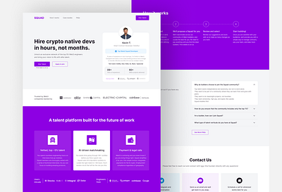 🟣 Squadtalent - Talent Platform Web Design 🟣 modern technology ui ux web design website