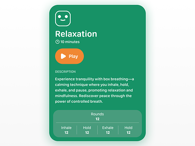 Card UI • Box Breathing App app app design appdesign card colorful minimal mobile mobileapp mobileappdesign ui uidesign uxuidesign