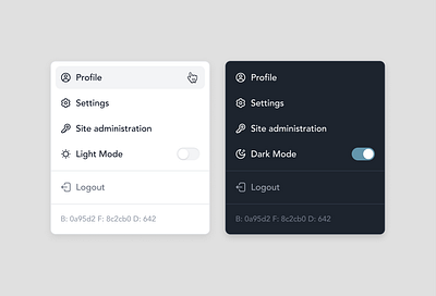 Dropdown Menu - Light/Dark dark mode dashboard dropdown light mode menu saas