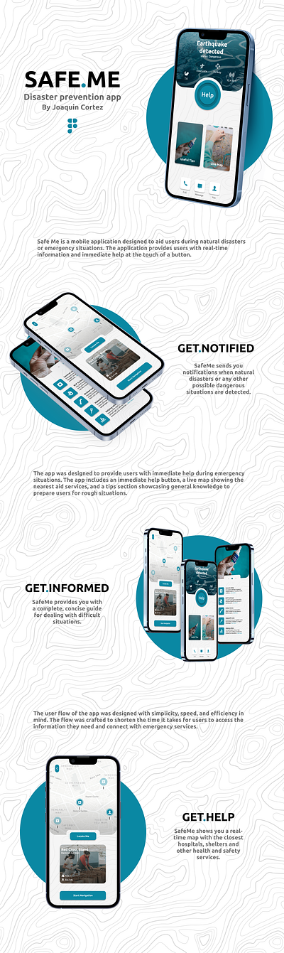 SafeMe - Disaster prevention app | Joaquin Cortez app casestudy concept design health mobile portfolio safety ui ux