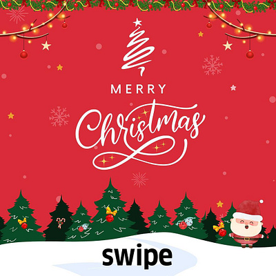 Merry Christmas billing branding cartoon gifts illustration merry christmas new year santa swipe thanks giving vector winter