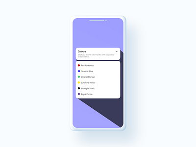 Daily UI_ Day 018_ Drop down list beautiful best design chevron claymorphism dropdown mockup most liked popular product design purple ui user experience user interfacce ux