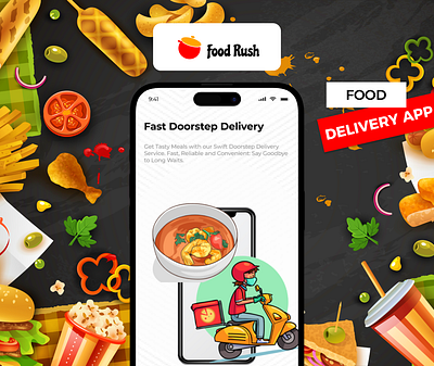 A Food Ordering and Delivery App app app ui branding delivery app design food food app graphic design illustration logo mobile app ui mobile design ordering app product design typography ui uiux uiux design uiux designer ux