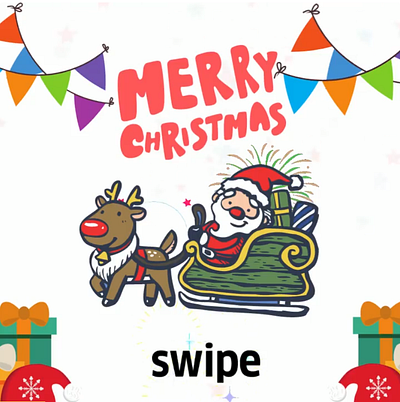 Merry Christmas animated gifts illustration invoicing merry christmas newyear santa swipe thanks giving vector winter xmas