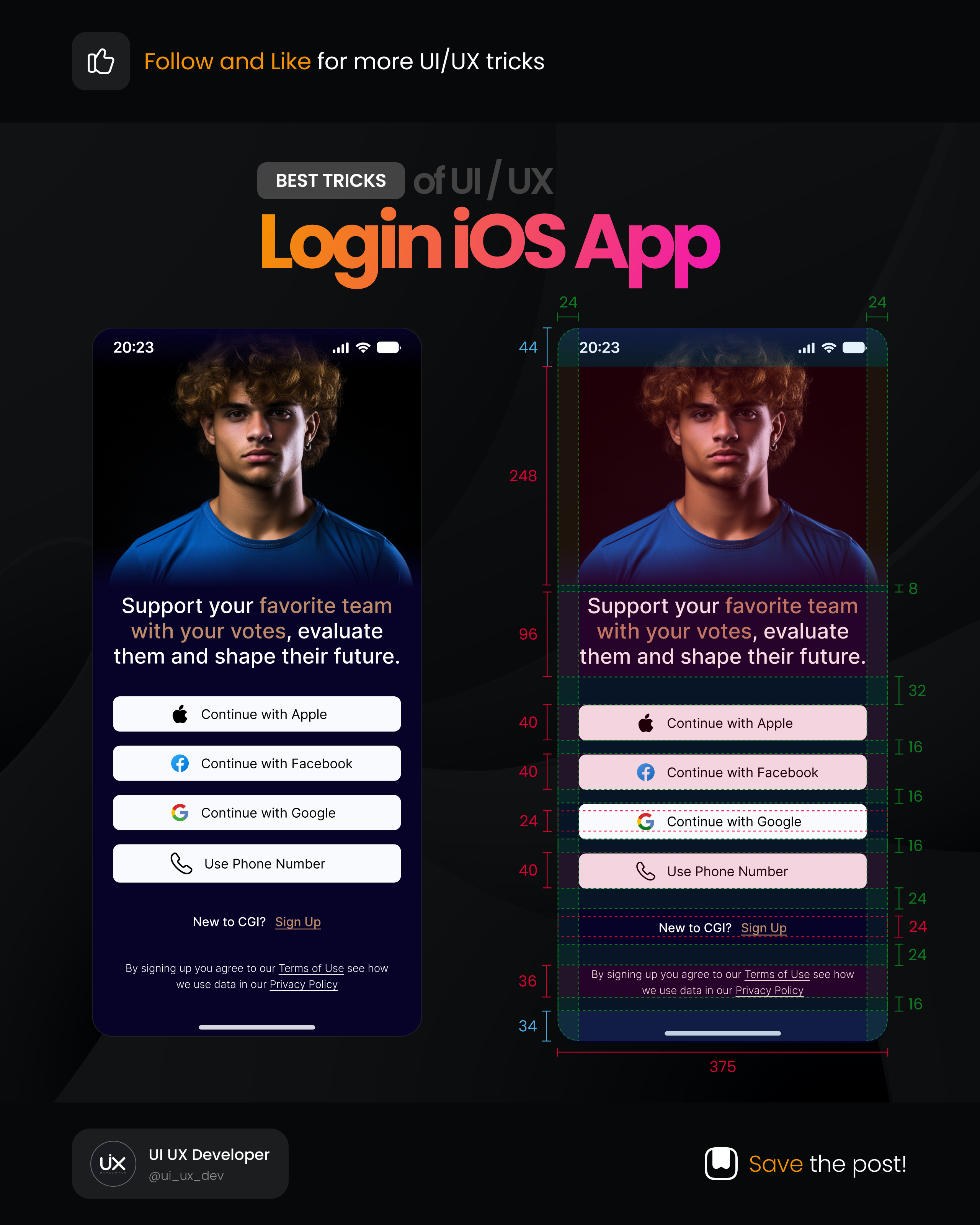 Login iOS App app design typography ui ux