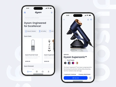 Dyson Mobile App Redesign Concept app dyson dyson app dyson mobile app dyson store e commerce e commerce app e commerce mobile interface design mobile app mobile app redesign mobile shopping online store product design product page product page mobile redesign dyson shopping shopping online