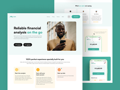 Meld Financial Analysis Website Design app design fintech logo ui ux web website