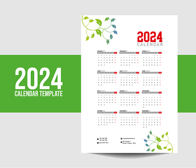 2024 CALENDAR background design graphic design illustration vector