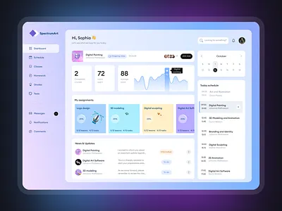 Immersive learning experience art classes creative design design team development digital education graphic design innovation learning management movadex online platform school software ui ux vector