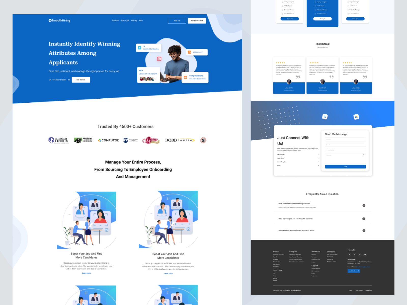 Hiring Platform - Website UI agency website design hiring company hiring company website hiring landing page hiring platform landing page landing page ui ui user interface website ui
