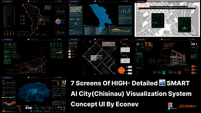 🏙️ SMART AI City(chisinau) visualization system concept UI by e app branding chisinau city conev design econev evgheniiconev figma graphic design illustration lizzardlab logo moldova smart smartcity ui ux vector