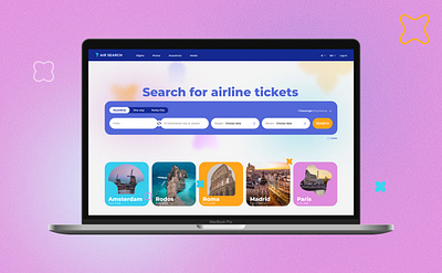 Website for ticket search. UI design figma len lendingpage logo ticket ui ui design web web design website