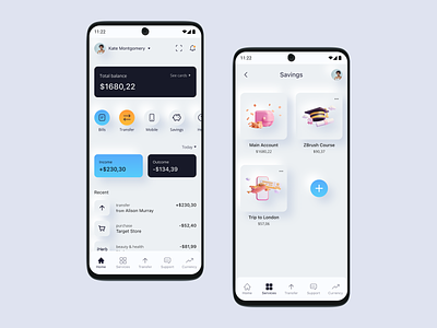 Banking App | Neumorphism Mobile App app bank banking design mobile app neumorphism online banking trendy ui ui design