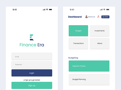 Dashboard design for Finance Era b2b financial dashboard design finance innovative management mobile app streamlined ui