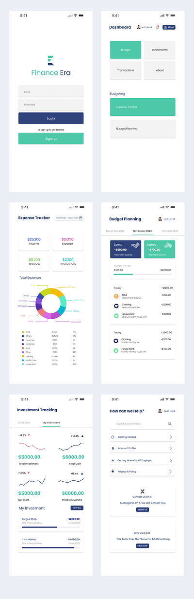 Dashboard design for Finance Era b2b financial dashboard design finance innovative management mobile app streamlined ui