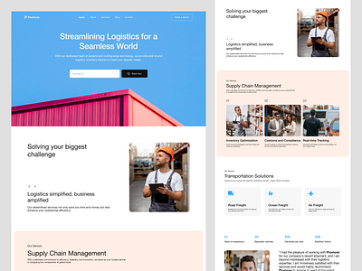 Promove - Logistic Company Website Design company company profile corporate landing page logistic logistic company logistic design saas website ui design web design website design