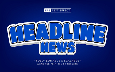 Headline editable text effect template in 3d design background design font illustration lettering logo logotype modern style ui vector