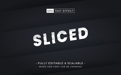 Slice text effect vector design. sliced editable text effect background design illustration letter lettering logo logotype modern style ui vector