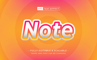 note editable text effect vector - memo word theme 3d alphabet animation design graphic design letter modern