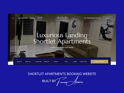 Shortlet Apartments Booking Website branding content development copywriting website design website development