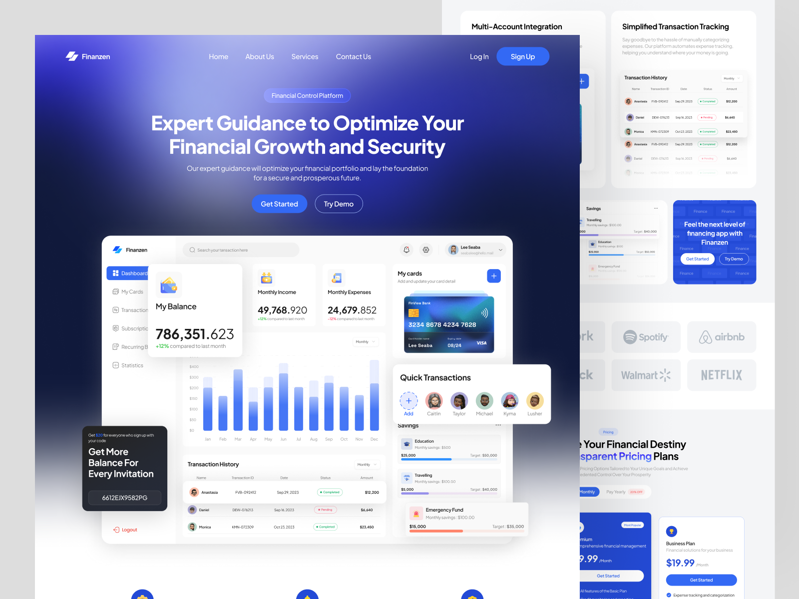 Finanzen - Finance Landing Page desktop finance finance landing page finance website fintech landing page money payment saas saas finance saas landing page saas website ui ui design uiux ux web web design website website design