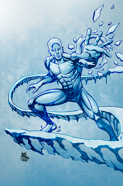 Iceman (X-Men) artist artwork character character illustration cold comic artist comic style cool design draw drawing epic fanart fanart illustration inking marvel comics marvel universe mutant sketch xmen