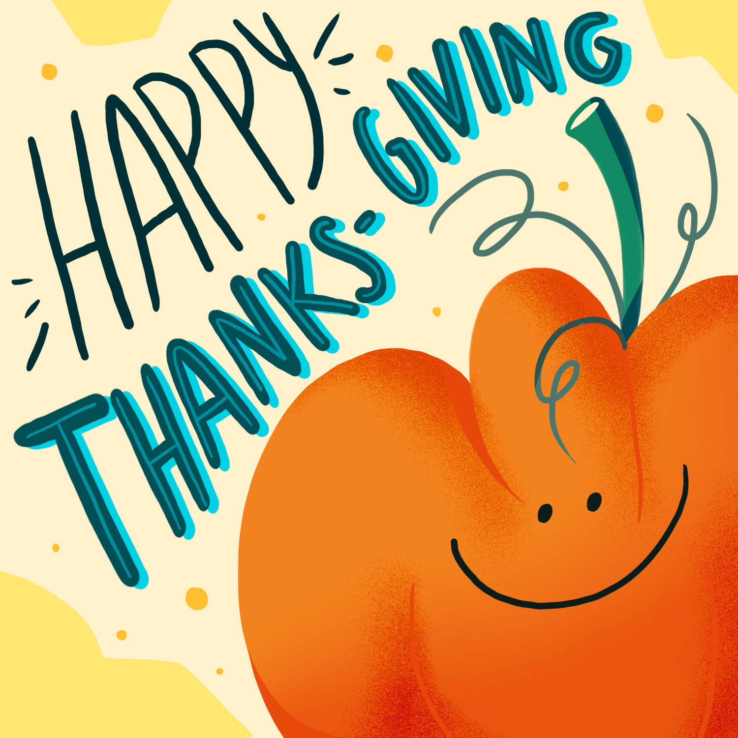 Happy Thanks Giving character design flat grateful illustration minimal pumpkin styleframe thanksgiving vector