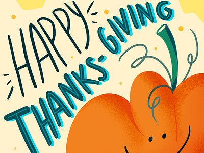 Happy Thanks Giving character design flat grateful illustration minimal pumpkin styleframe thanksgiving vector