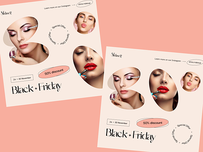 Makeup Studio Ad Banner advertising banner bannerdesign beautybrand black friday design makeup makeup studio poster
