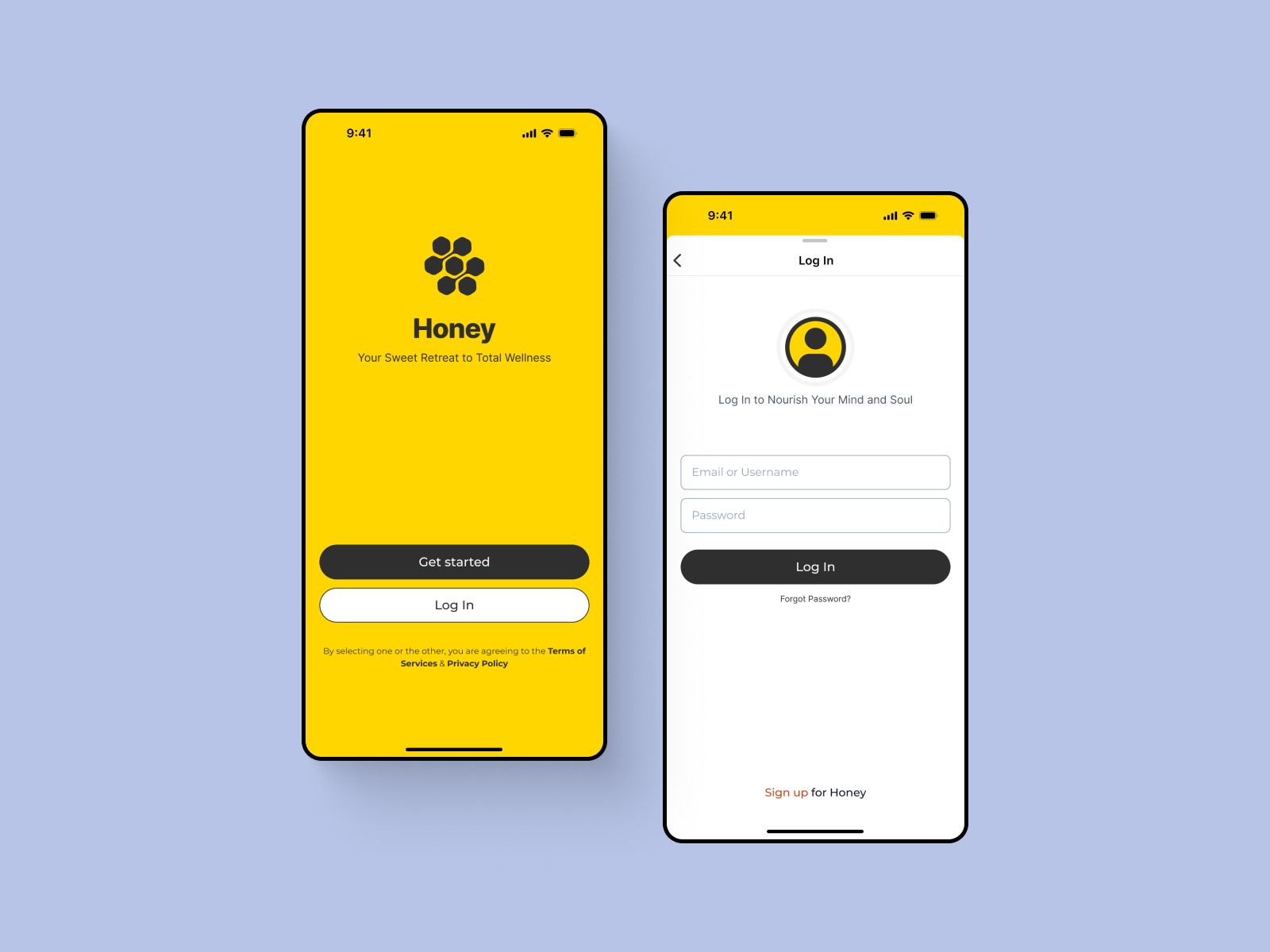 Honey App UI Design app ui