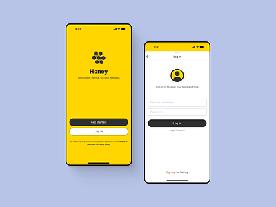 Honey App UI Design app ui