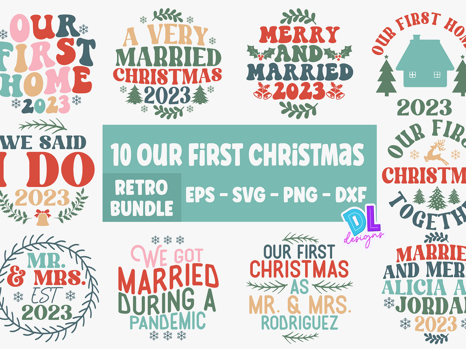 Our First Christmas Retro Bundle by Dulu Mia on Dribbble