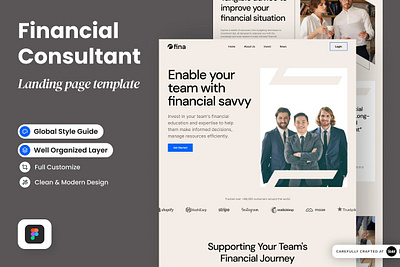 Financial Consultant Landing Page banner business concept development financial consultant financial consultant app financial consultant web illustration investment landing management marketing office vector web