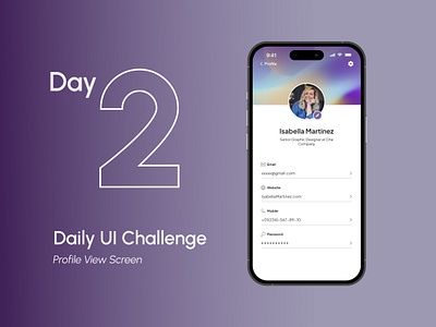 Daily UI Challenge 2 app profile ui