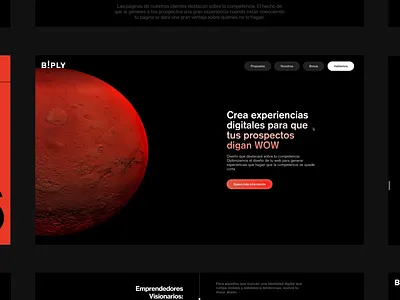 Biply · Webflow landing page with Spline · 3D Animation 3d animation scroll space spline ui webflow