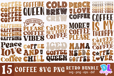 Retro Coffee SVG PNG Bundle branding bundle christmas design illustration logo retro sublimation svg