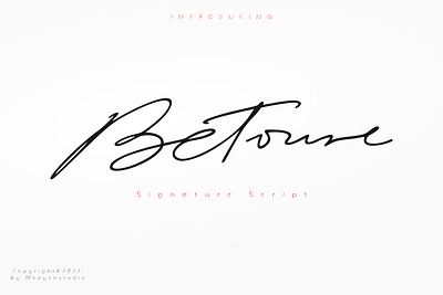 Betoure | Signature Script alternate branding font graphic design handwritten ligature style signature script typography