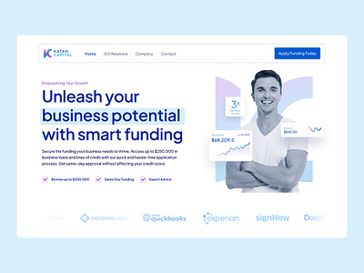 Katan Capital Hero Section design figma finance financial fintech fintech website funding interface investment landing page money product service startup ui ux web website