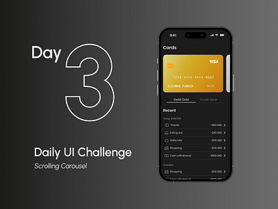 Daily UI Challenge 3 carousel credit card ui