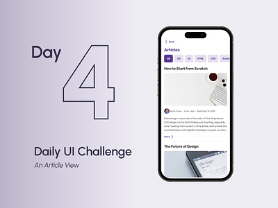 Daily UI Challenge 4 app article view ui